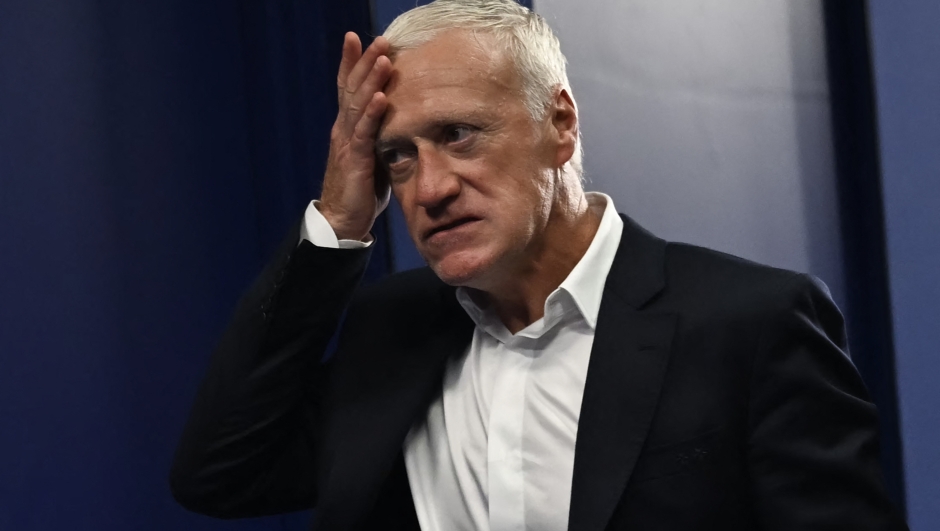 France's head coach Didier Deschamps arrives ahead of the 2026 World Cup Group I football match between France and Iraq at the Philadelphia Stadium in Philadelphia on June 22, 2026. Deschamps is to return home after his mother died and will miss his team's final World Cup Group I match against Norway, the French Football Federation announced on June 23, 2026. (Photo by MAURO PIMENTEL / AFP)