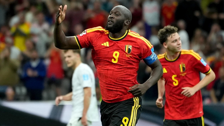 epa13068252 Romelu Lukaku of Belgium celebrates after scoring his team's 4th goal during the FIFA World Cup 2026 group stage match New Zealand against Belgium, in Vancouver, Canada, 26 June 2026. EPA/BOB FRID