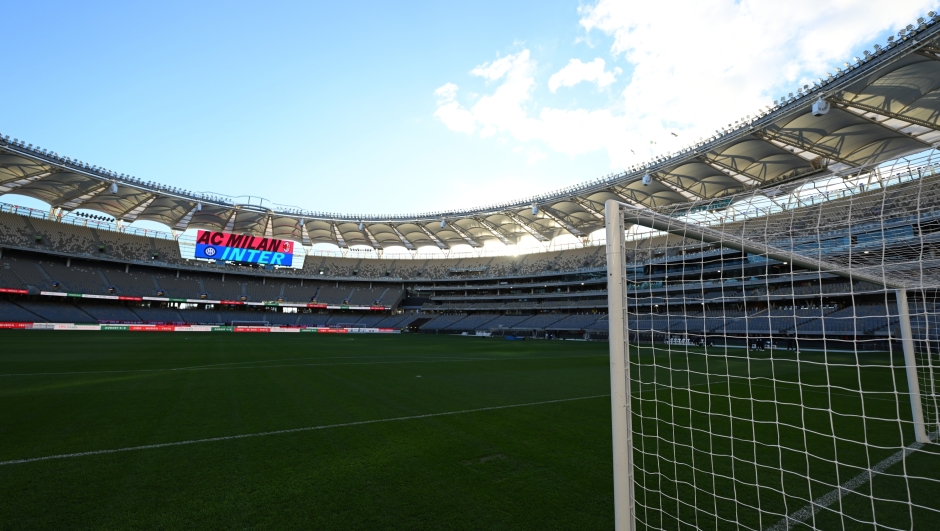  A general view of the stadium prior to the pre-season match between AC Milan and FC Internazionale at Optus Stadium on August 05, 2026 in Perth, Australia. (Photo by Francesco Scaccianoce - Inter/Inter via Getty Images)