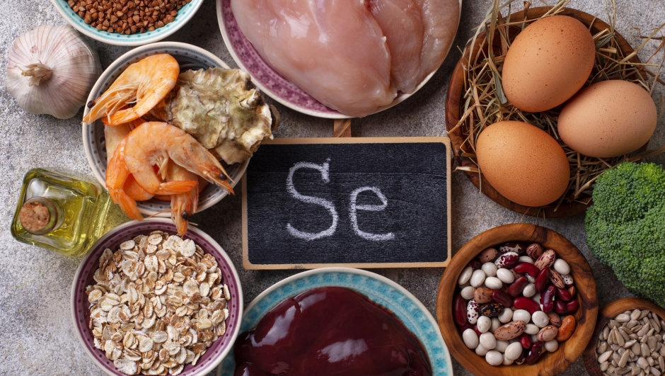 Healthy product sources of selenium. Food rich in Se