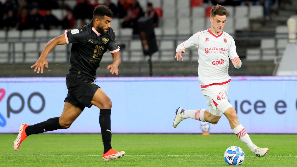 Testa di Simic all'89': colpo playoff del Bari con il Palermo