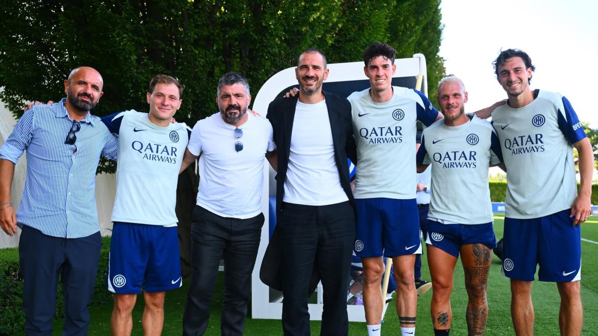 prosegue il tour nei ritiri di gattuso con buffon e bonucci ha fatto visita all inter
