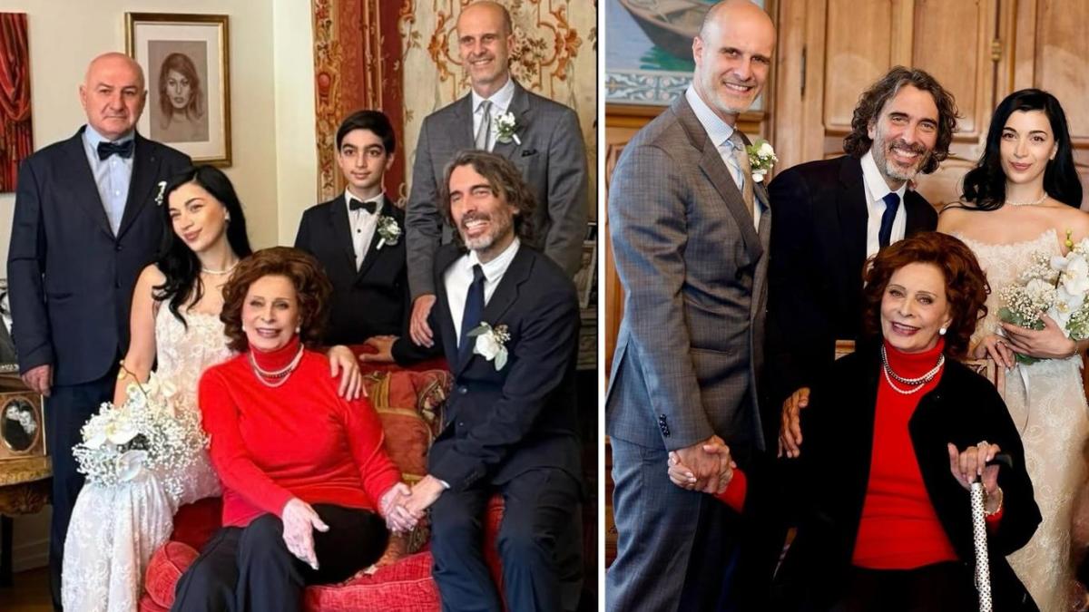 Sophia Loren al matrimonio del figlio Carlo Ponti con Mariam Sharmanashvili: la foto