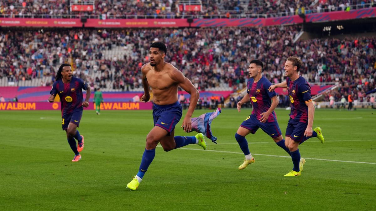 Araujo inventato centravanti: gol al 93’ e il Barcellona stende il Girona