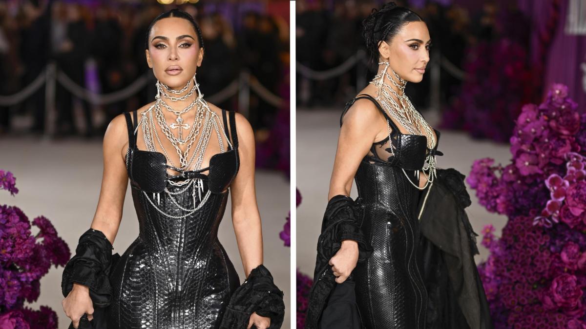 kim kardashian regina leather sul red carpet di recente la diagnosi di aneurisma
