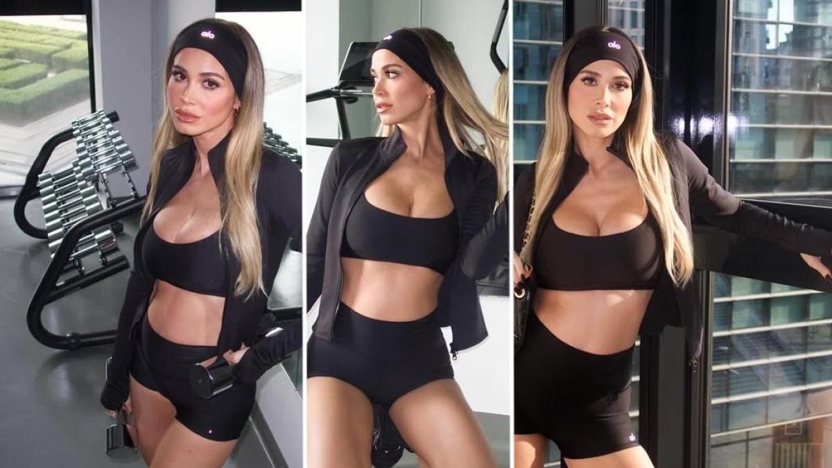 Diletta Leotta, in palestra col pancione: le foto in crop top e shorts super aderenti