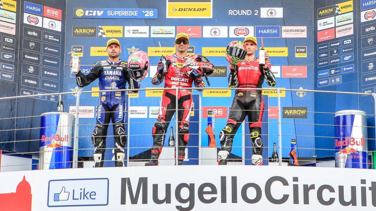 Civ al Mugello: sole e pioggia. Sbk, vincono Pirro e Delbianco