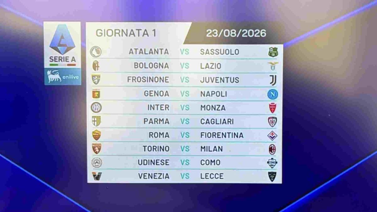Serie A, prima giornata: Napoli fuori contro il Genoa, Juve a Frosinone. C'è Torino-Milan