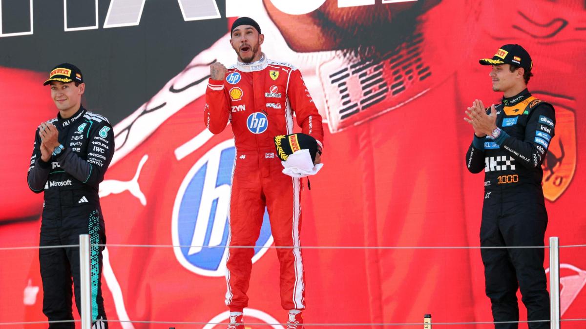 Hamilton: "Grazie Ferrari, non abbiamo mai mollato. Vittoria unica, macchina fantastica"