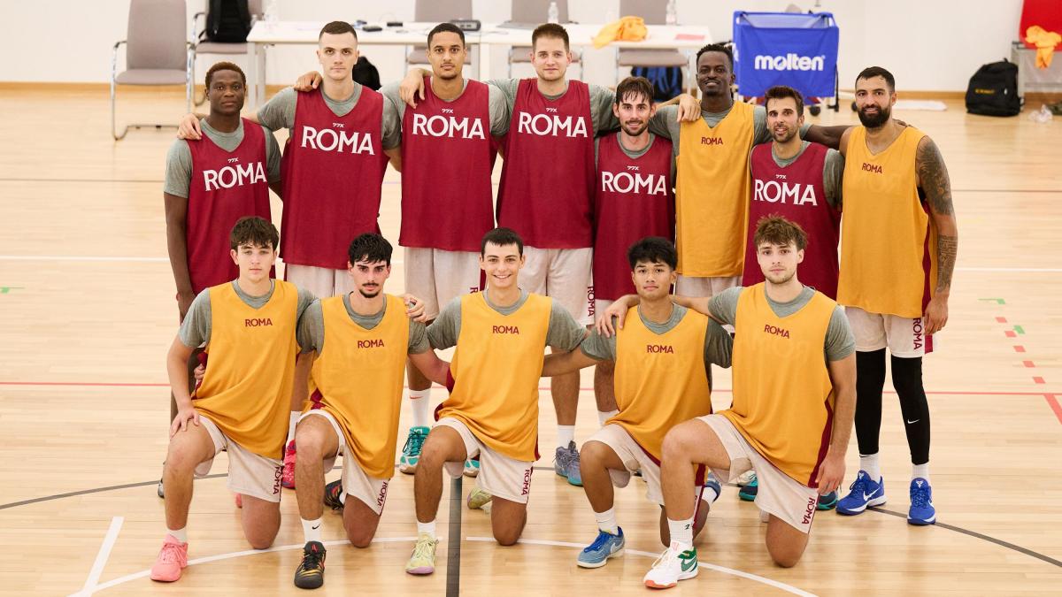 colori giallo e rosso doncic sulla maglia il primo giorno del ritorno del basket di serie a a roma