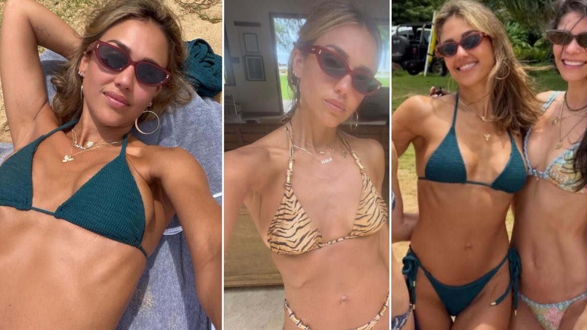 jessica alba le foto di fine estate in mini bikini infiammano i social