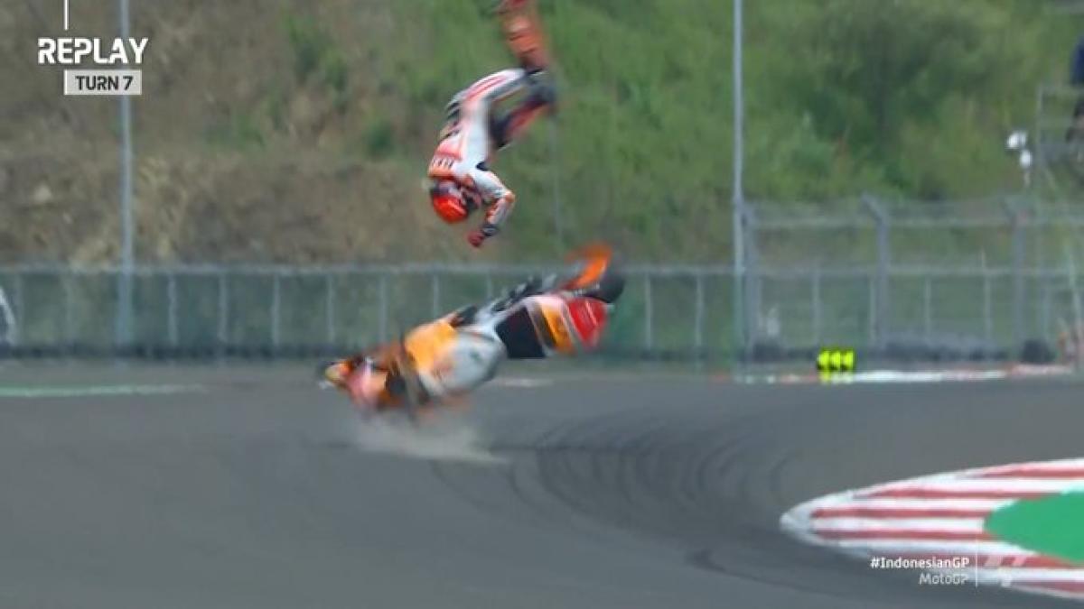 Marc Marquez, crash in MotoGP Indonesia: head injury