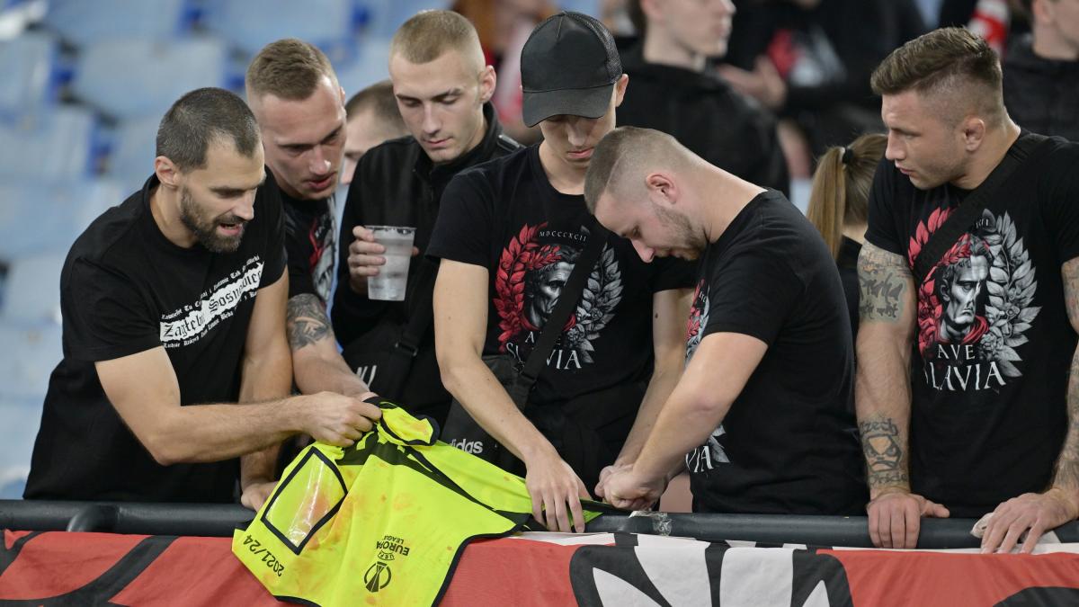 Roma-Slavia Praga, feriti tre agenti nei disordini pre-partita