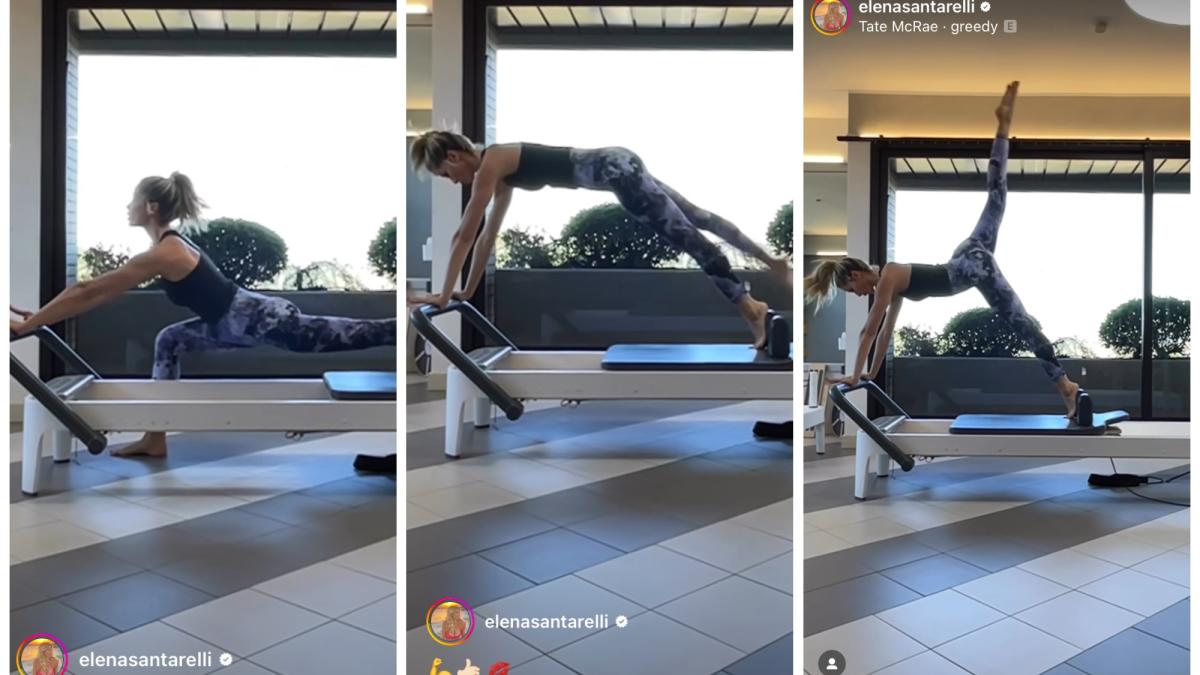 Elena Santarelli e una variante dello Scooter con il reformer pilates |  Gazzetta.it