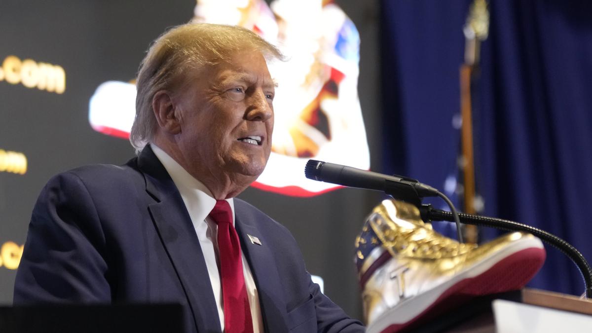Scarpe Da Ginnastica Trump 47 Uomo Taglia 45 - Rosse Bianche Blu Con Motivo USA