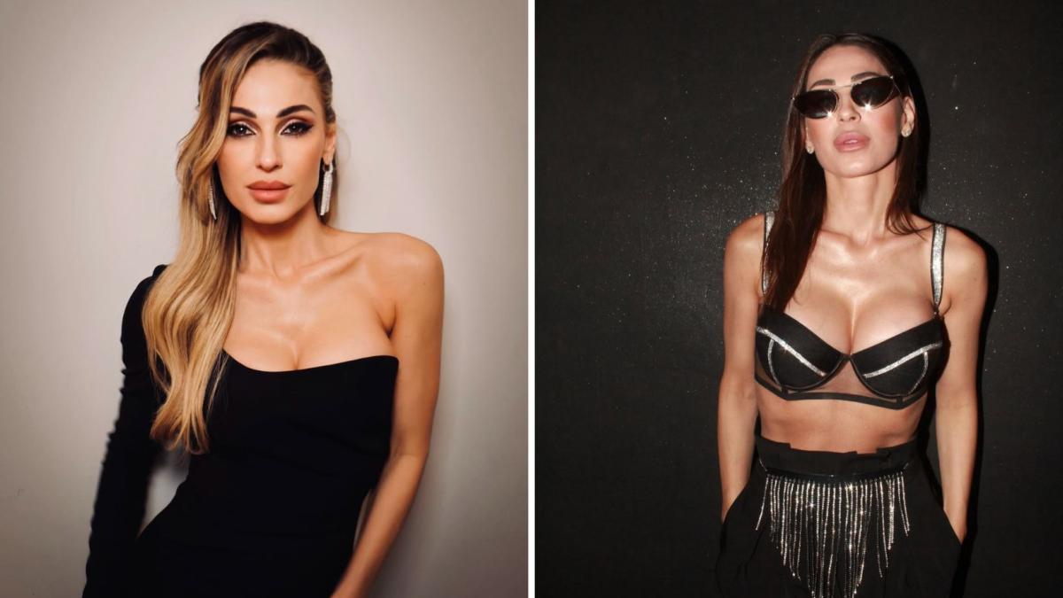 Anna Tatangelo accompagnata dal fidanzato Giacomo Buttaroni a fare l