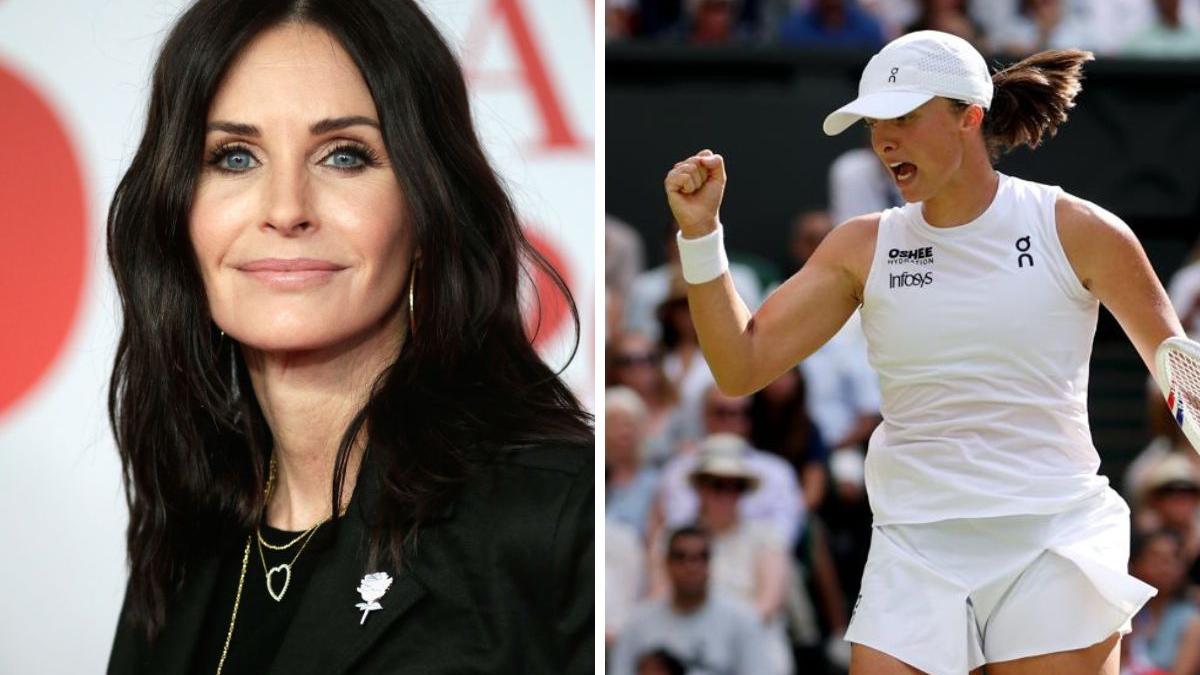 Iga Swiatek è corsa da Courteney Cox dopo la vittoria a Wimbledon