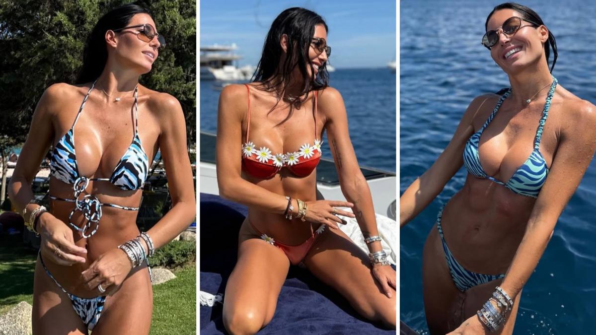 Elisabetta Gregoraci in bikini a Porto Cervo: "Primo bagno sardo della stagione"