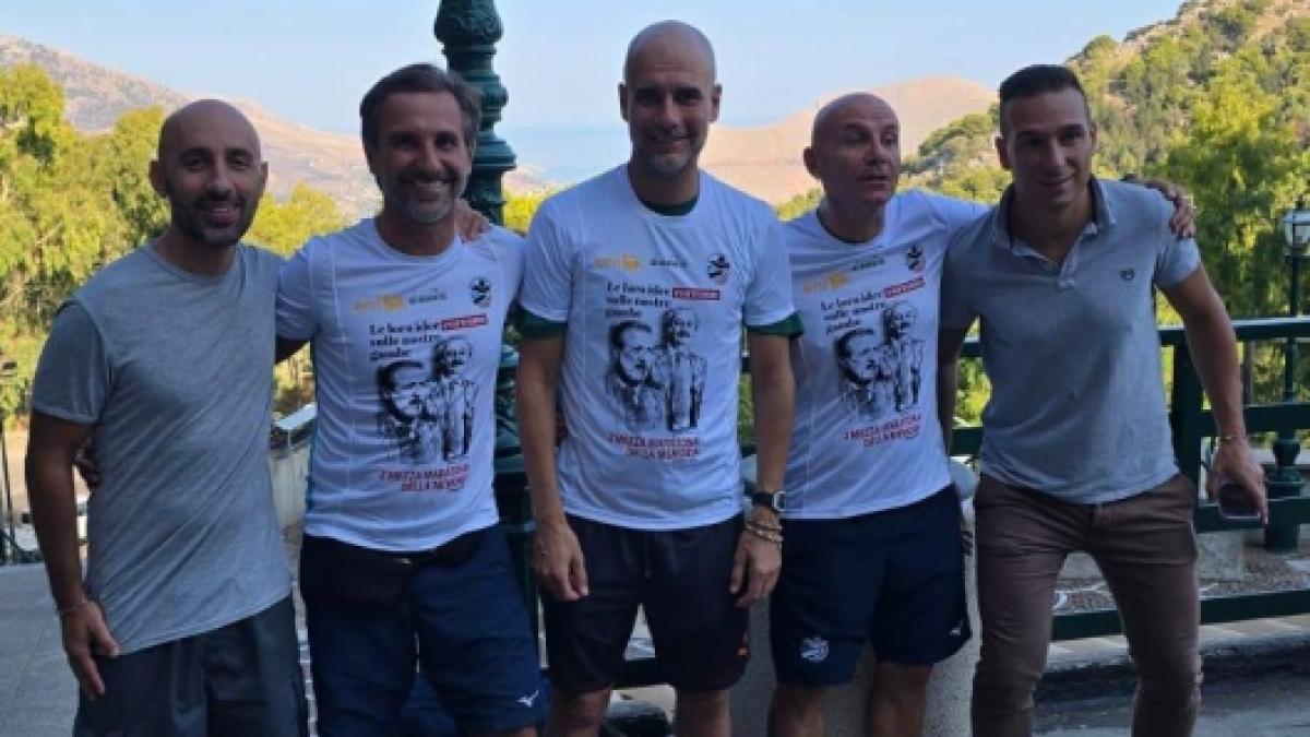 Palermo, Guardiola in pellegrinaggio a Santa Rosalia Palermo, Guardiola in pellegrinaggio a Santa Rosalia