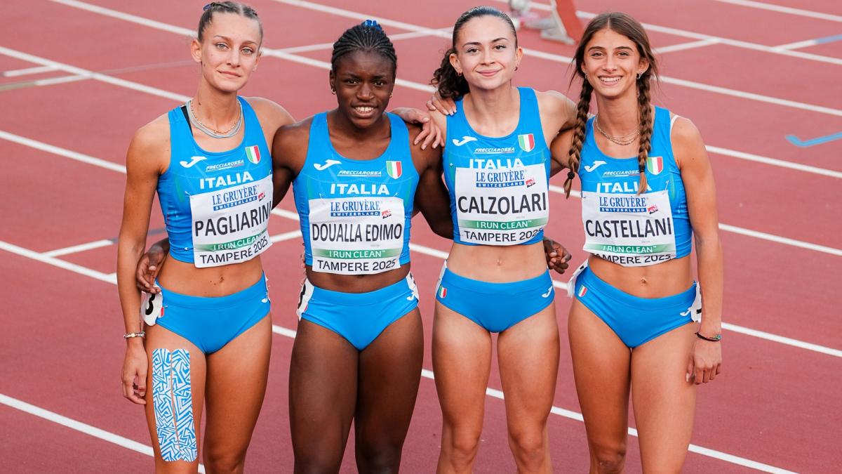Doualla, oro bis: trascina la 4x100 azzurra al trionfo agli Europei U20 Doualla, oro bis: trascina la 4x100 azzurra al trionfo agli Europei U20