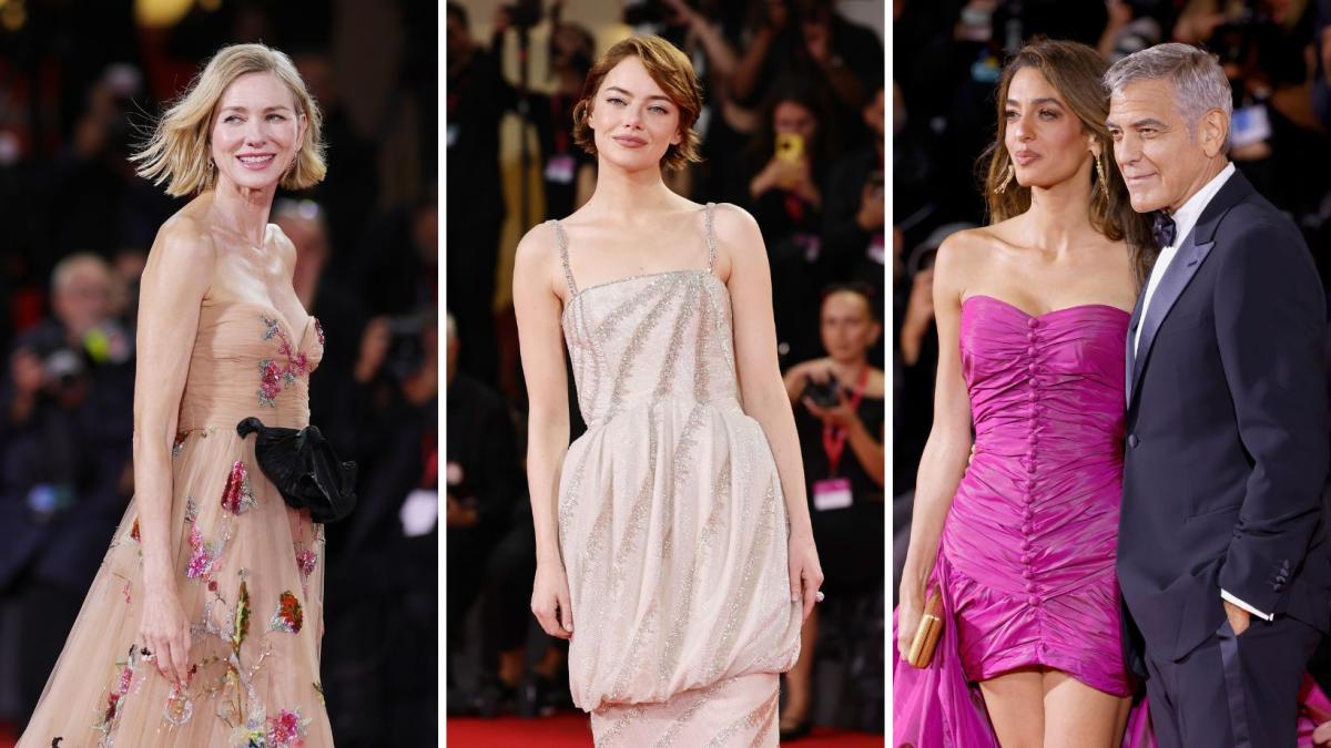 venezia 82 amal clooney emma stone e naomi watts tra le star sul red carpet