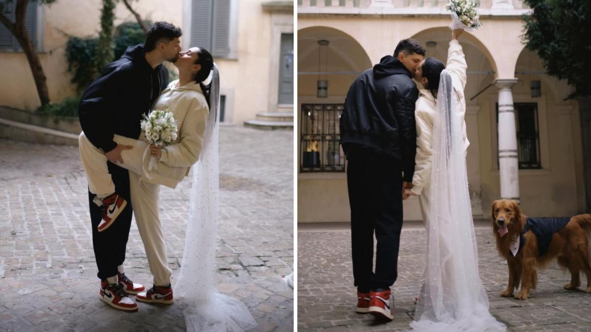 Valentina Vignali e Fabio Stefanini si sono sposati: cerimonia in tuta e Air Jordan
