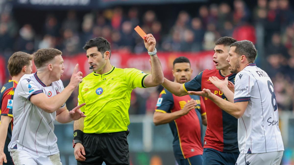 Espulsione di Skorupski: stop per Maresca. Mariani, l'abbraccio di Bremer era da rigore