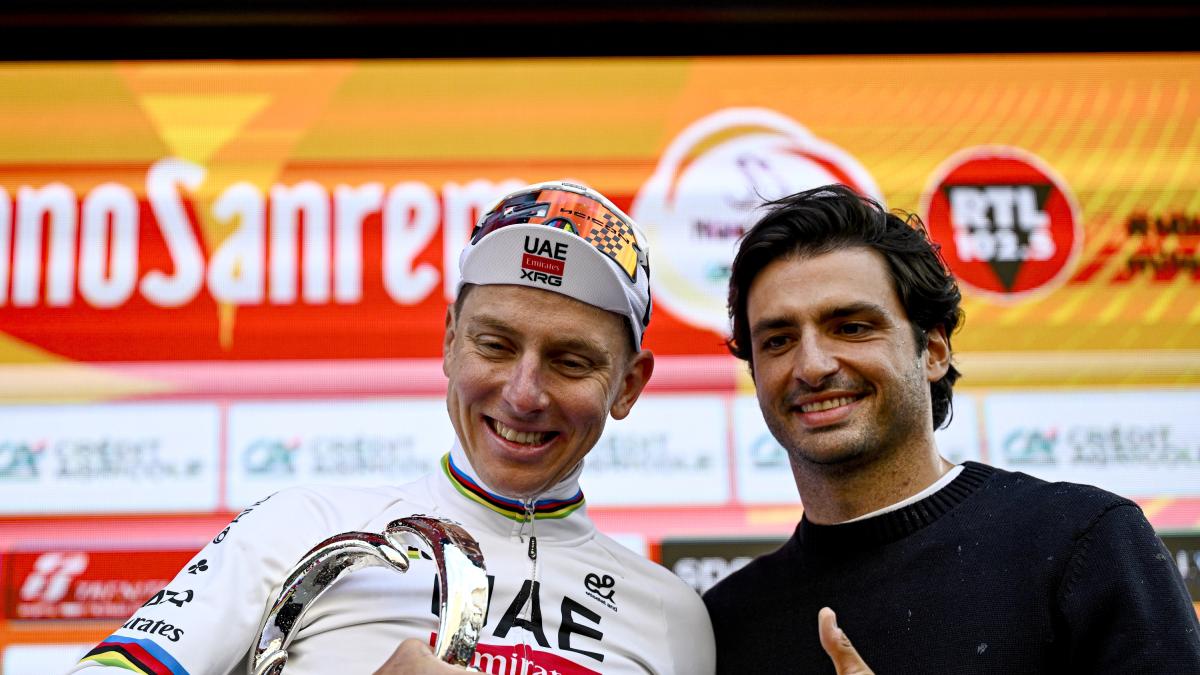 Sanremo, anche Sainz applaude Pogacar: “Un amico, che onore averlo visto dal vivo”