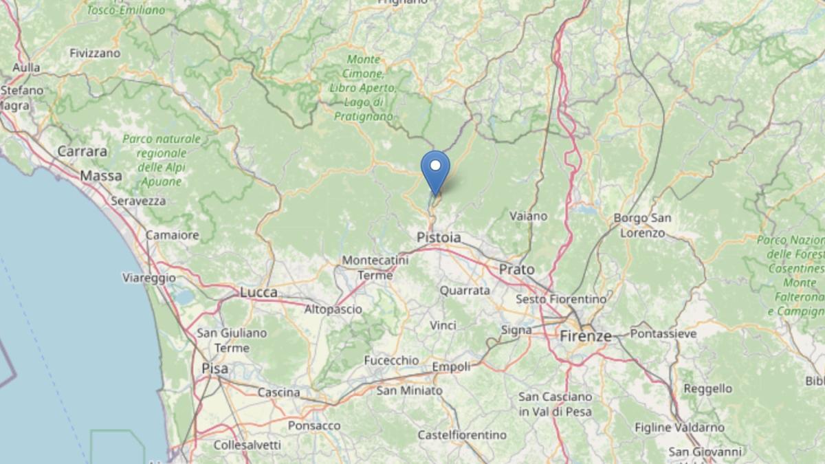 Scossa di terremoto di magnitudo 4.1 in Toscana: epicentro vicino Pistoia