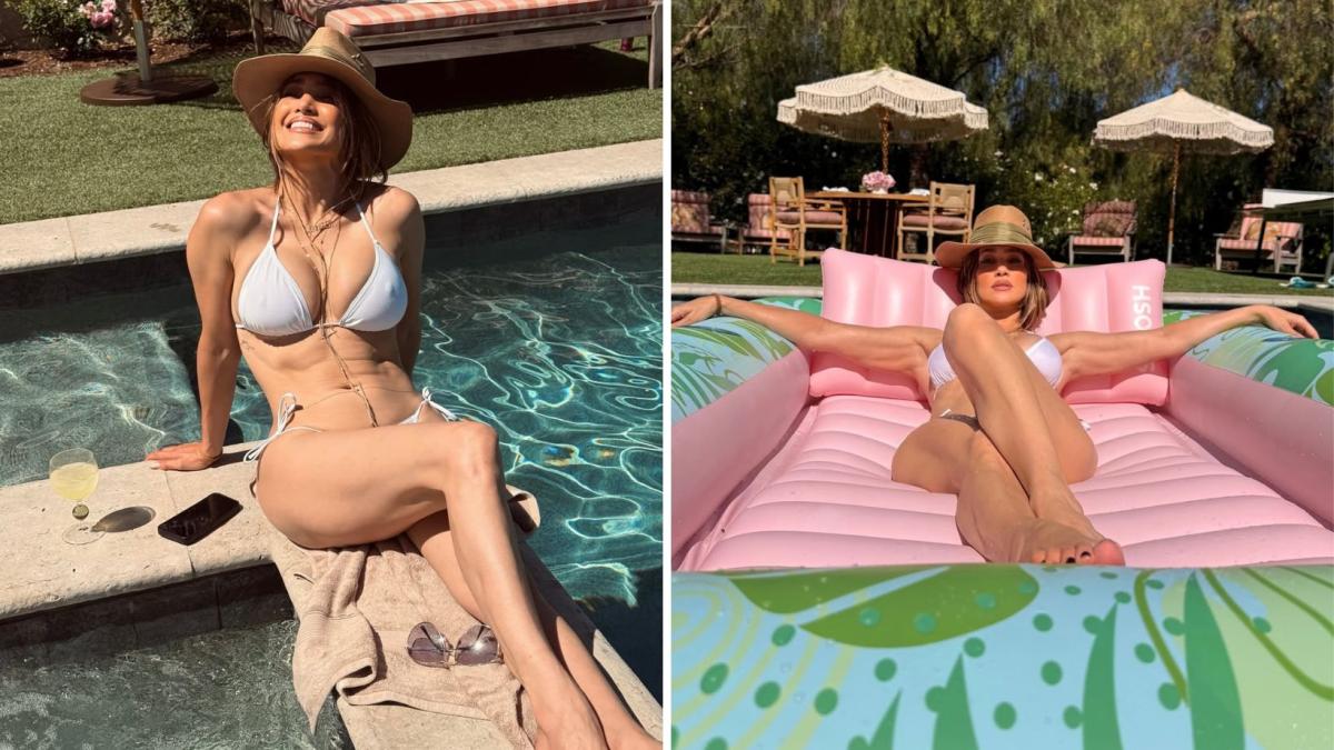 Jennifer Lopez in bikini e con addominali scolpiti in piscina per il Memorial Day