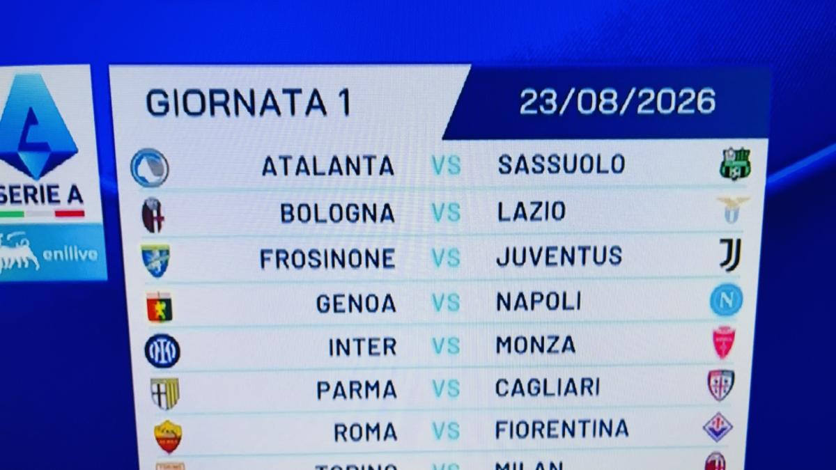 Il calendario della Serie A 2026-27: via con Inter-Monza. Alla 3ª Juve-Milan e i tricolori col Napoli