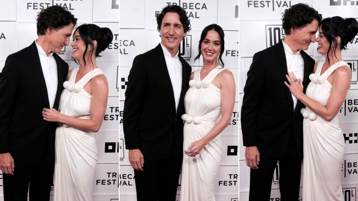 Katy Perry e Justin Trudeau sorridenti e innamorat