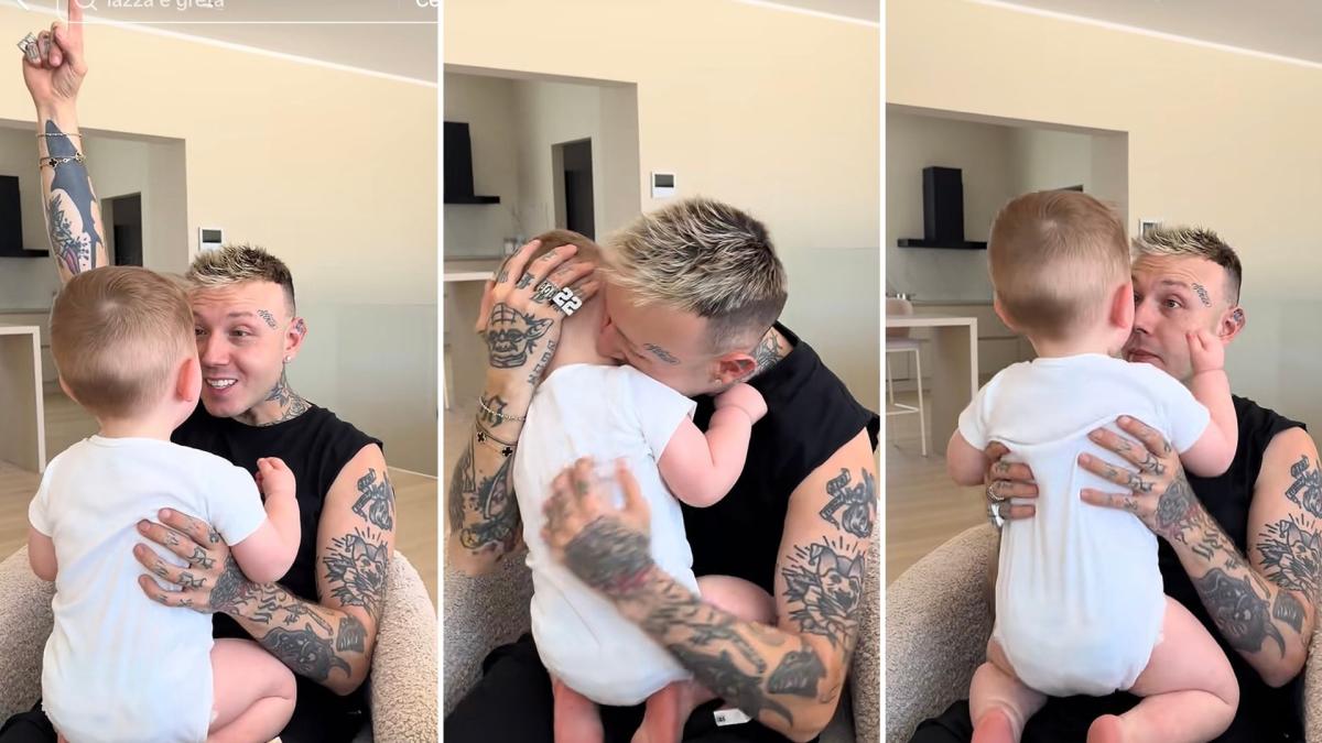 Lazza, il dolcissimo video con il figlio Noah viene rimosso da Instagram