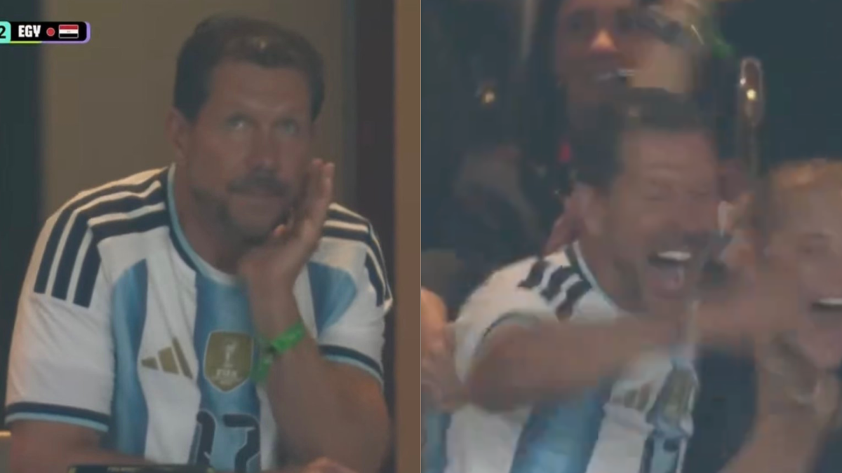 Prima disperato, poi l'urlo: il Cholo papà in tribuna diventa un meme