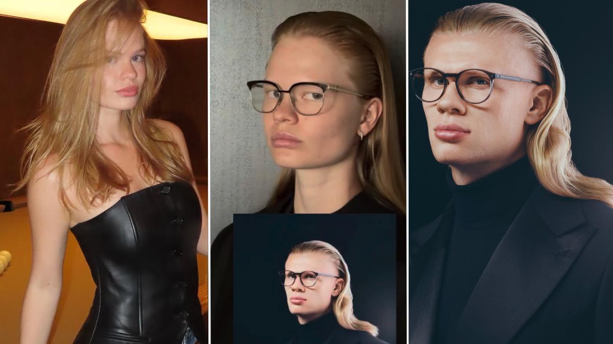 Haaland e la sosia: chi è la modella russa Anastasia Kostromitina che lo imita