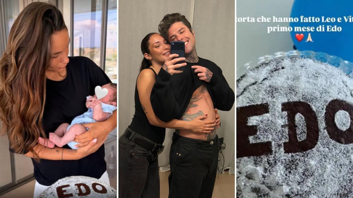 Fedez festeggia il primo mese di Edoardo Lupo: la torta preparata da Leone e Vittoria