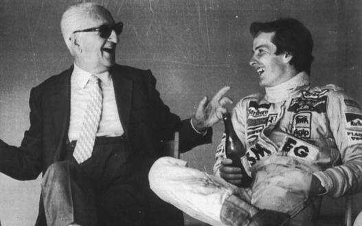 Enzo Ferrari ve Gilles Villeneuve.