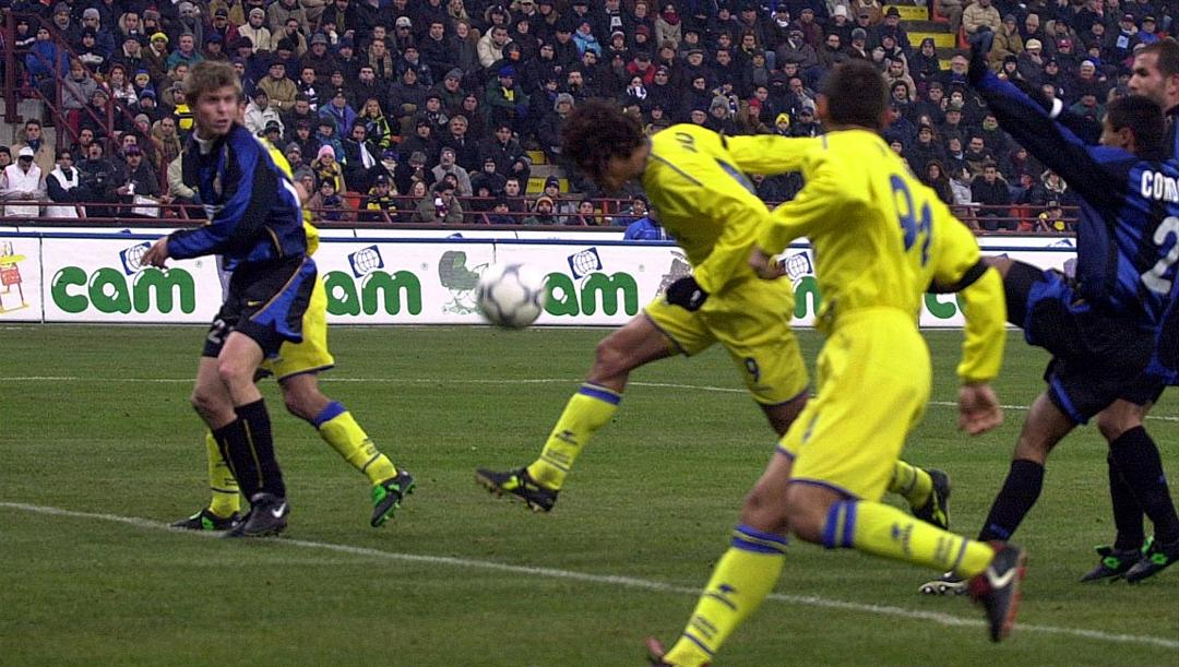 Bernardo Corradi scoring a header for Chievo, symbolizing their `miracle` years.