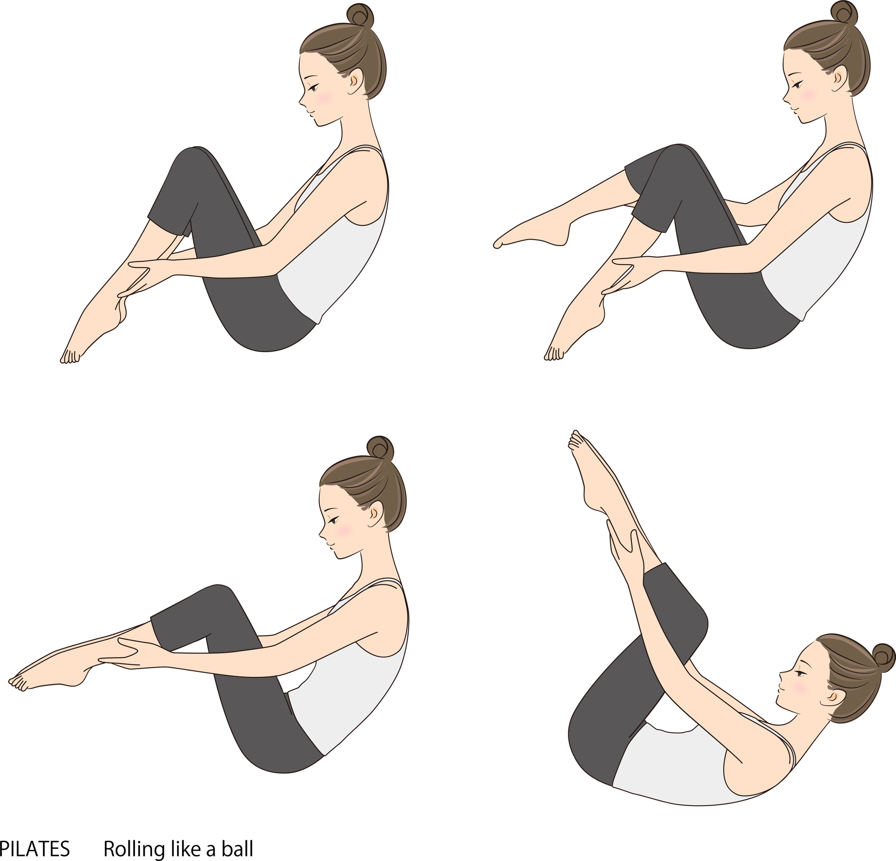Pilates sequence, rolling-like a ball