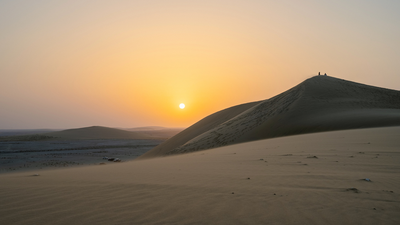 beautiful desert landscape at Sea Line beach in Qatar