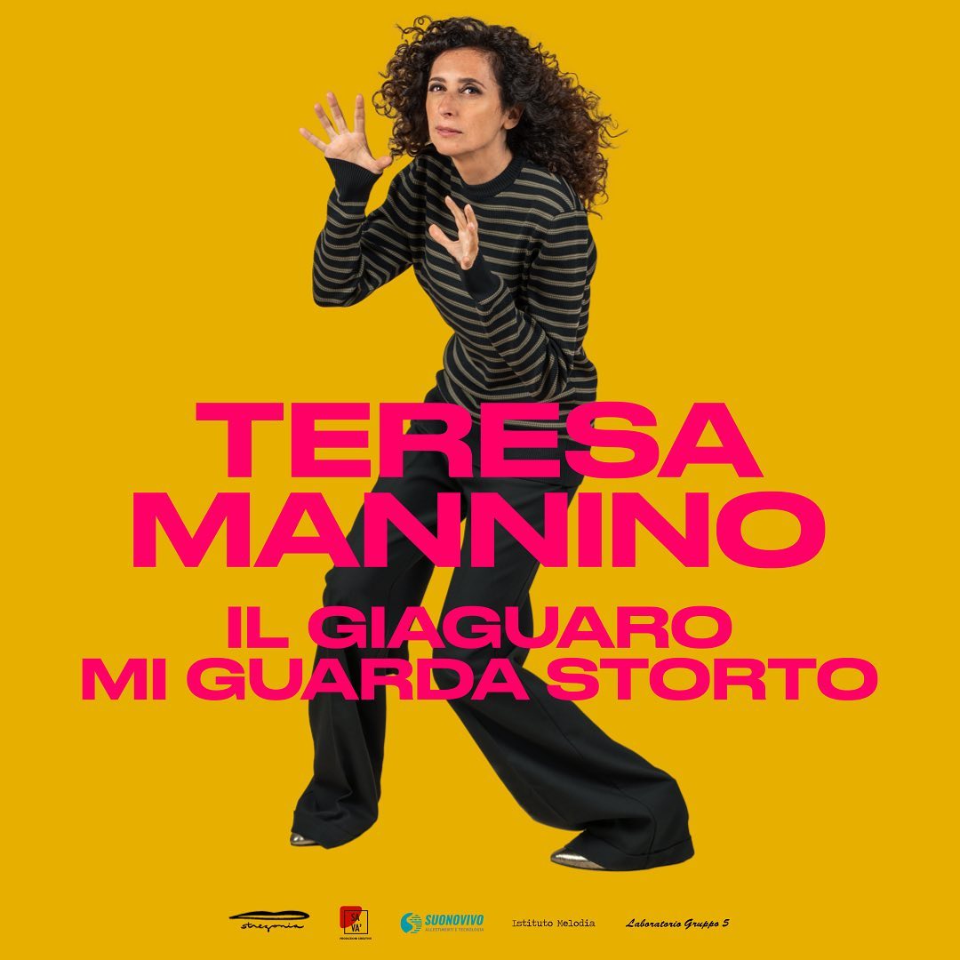 Locandina dello spettacolo teatrale "Il giaguaro mi guarda storto" di Teresa Mannino