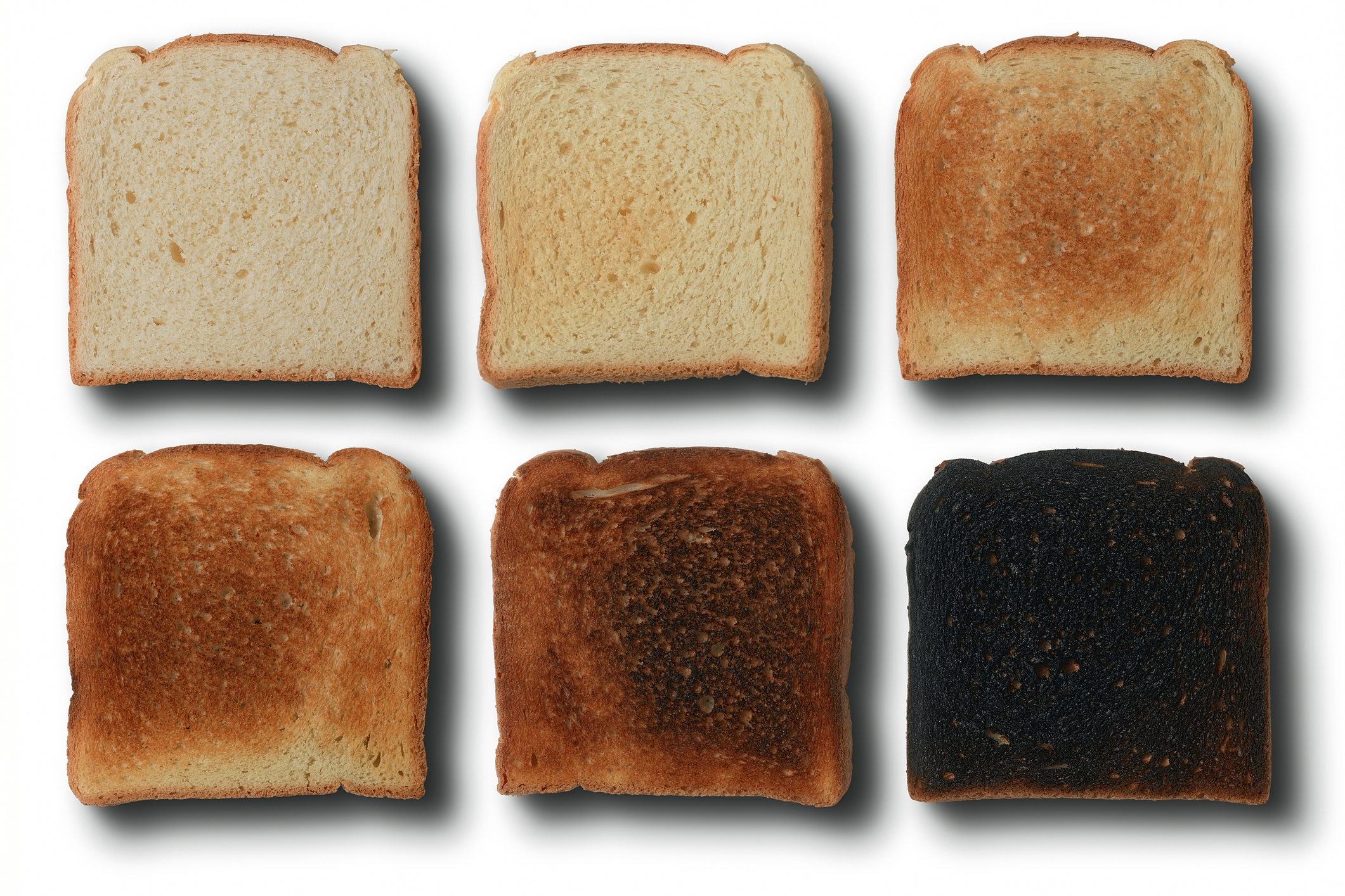 six stages of toast