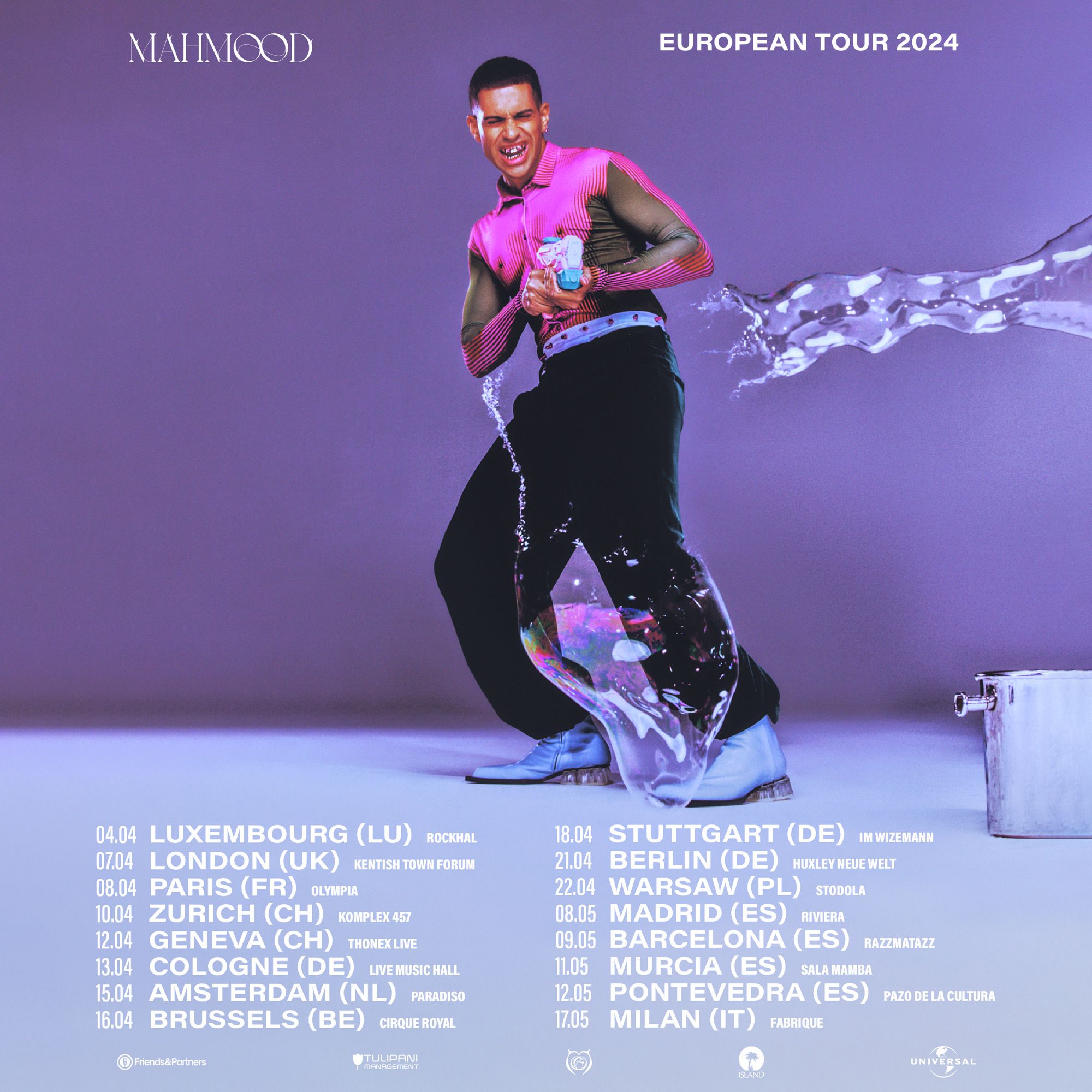 Mahmood ha annunciato l'European tour: 16 date nei principali club di 10 Paesi