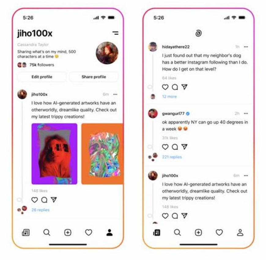 Instagram, ecco la nuova app basata su testi e immagini