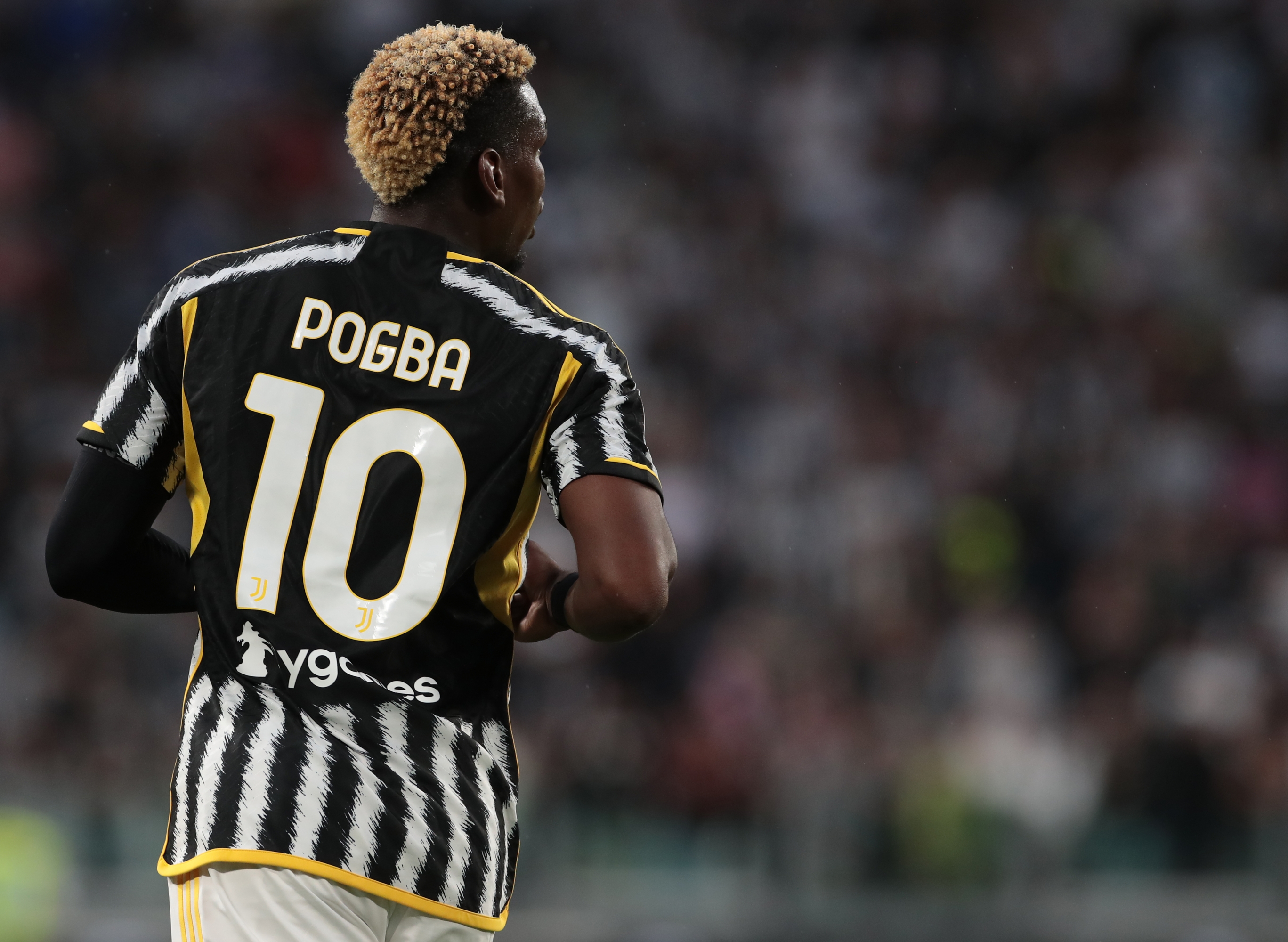 TURIN, ITALY - AUGUST 27: Paul Pogba of Juventus looks on during the Serie A TIM match between Juventus and Bologna FC at Allianz Stadium on August 27, 2023 in Turin, Italy. (Photo by Emilio Andreoli/Getty Images)