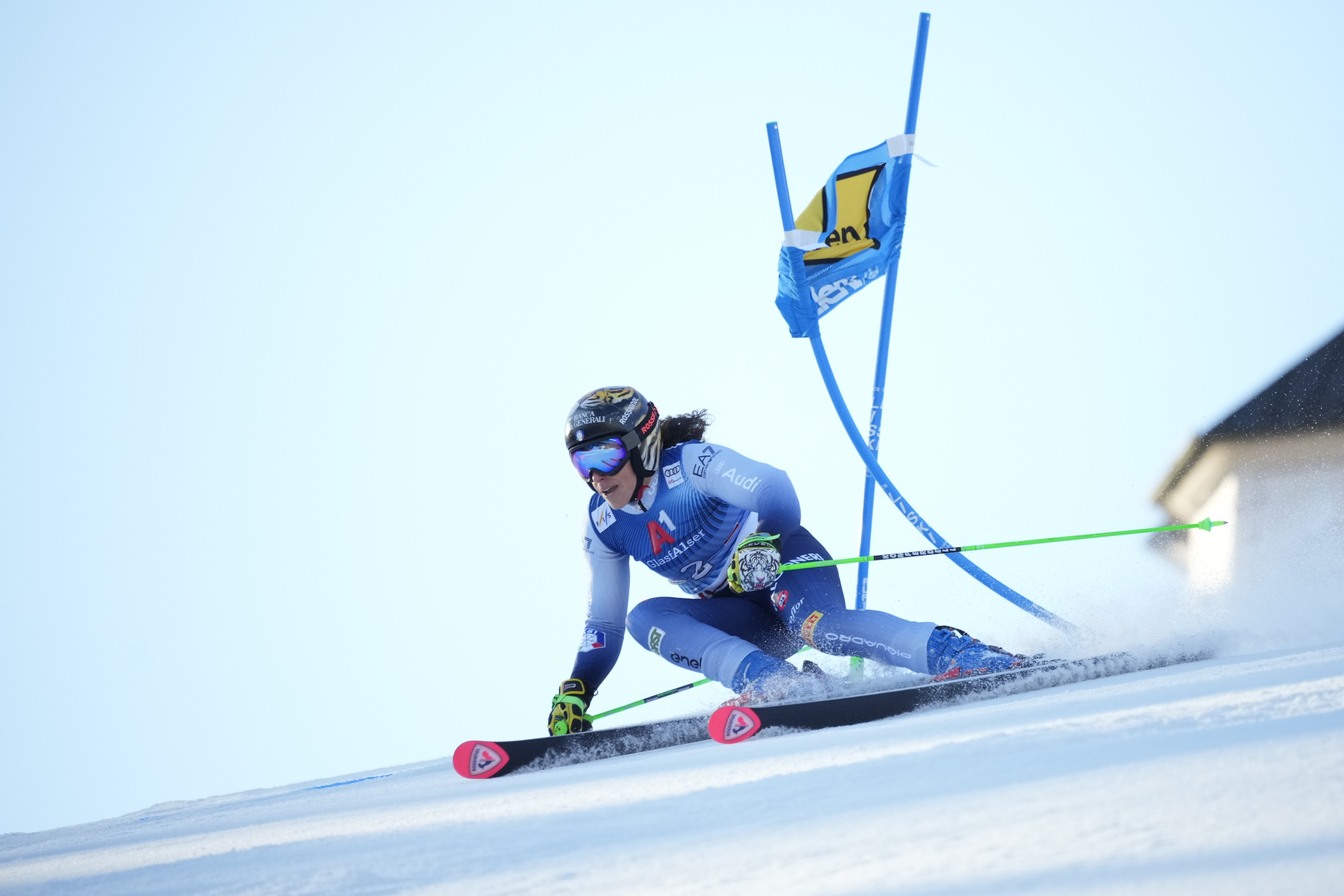 LIENZ, AUSTRIA - DECEMBER 28: Federica Brignone of Team Italy in action during the Audi FIS Alpine Ski World Cup Women's Giant Slalom on December 28, 2023 in Lienz, Austria. (Photo by Millo Moravski/Agence Zoom/Getty Images)