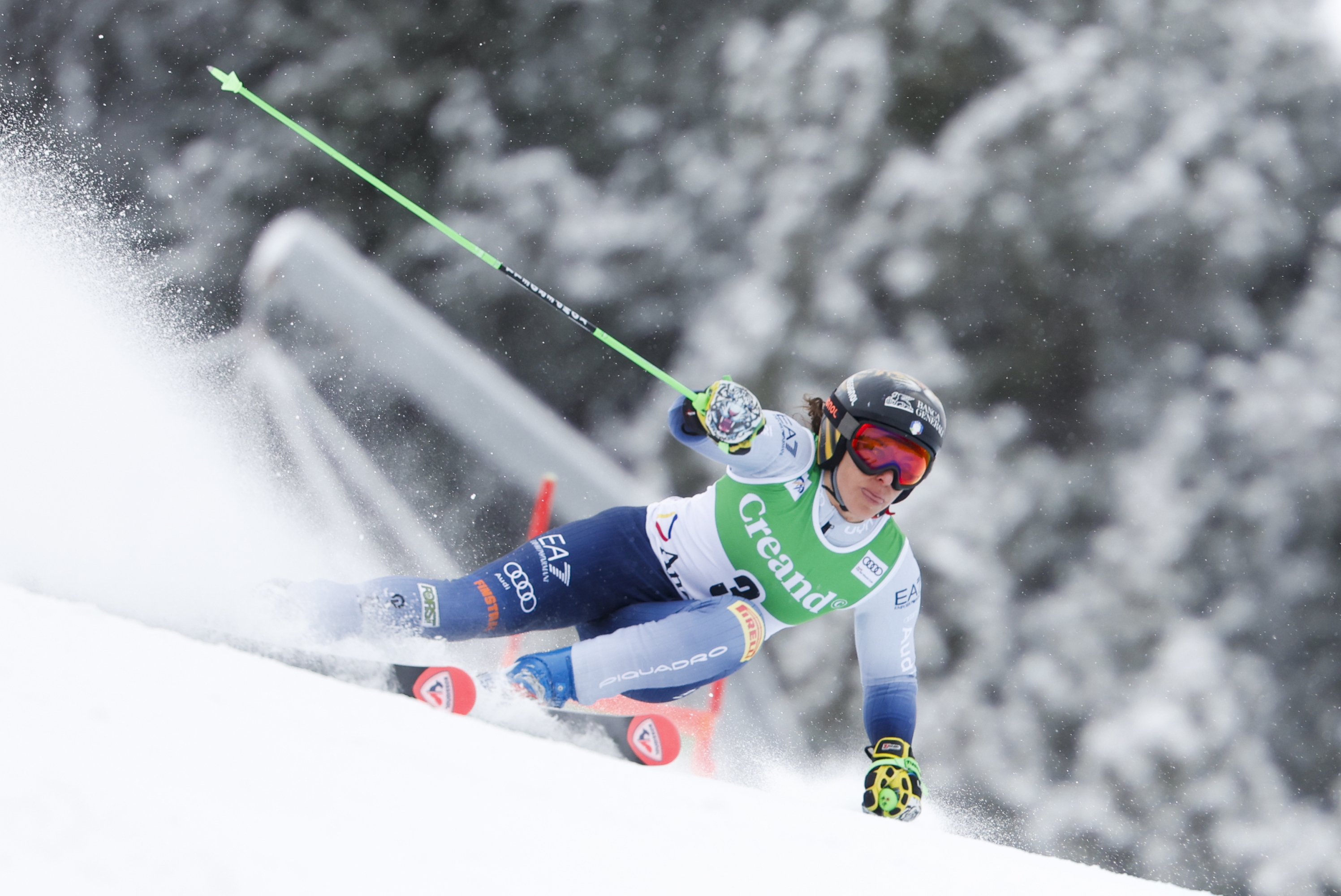 SOLDEU, ANDORRA - FEBRUARY 10: Federica Brignone of Team Italy in action during the Audi FIS Alpine Ski World Cup Women's Giant Slalom on February 10, 2024 in Soldeu, Andorra. (Photo by Alexis Boichard/Agence Zoom/Getty Images)