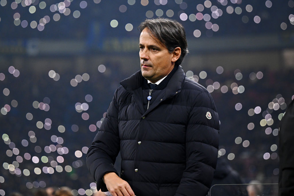 MILAN, ITALY - FEBRUARY 16: Head Coach Simone Inzaghi of FC Internazionale is seen during the Serie A TIM match between FC Internazionale and US Salernitana - Serie A TIM  at Stadio Giuseppe Meazza on February 16, 2024 in Milan, Italy. (Photo by Mattia Ozbot - Inter/Inter via Getty Images)