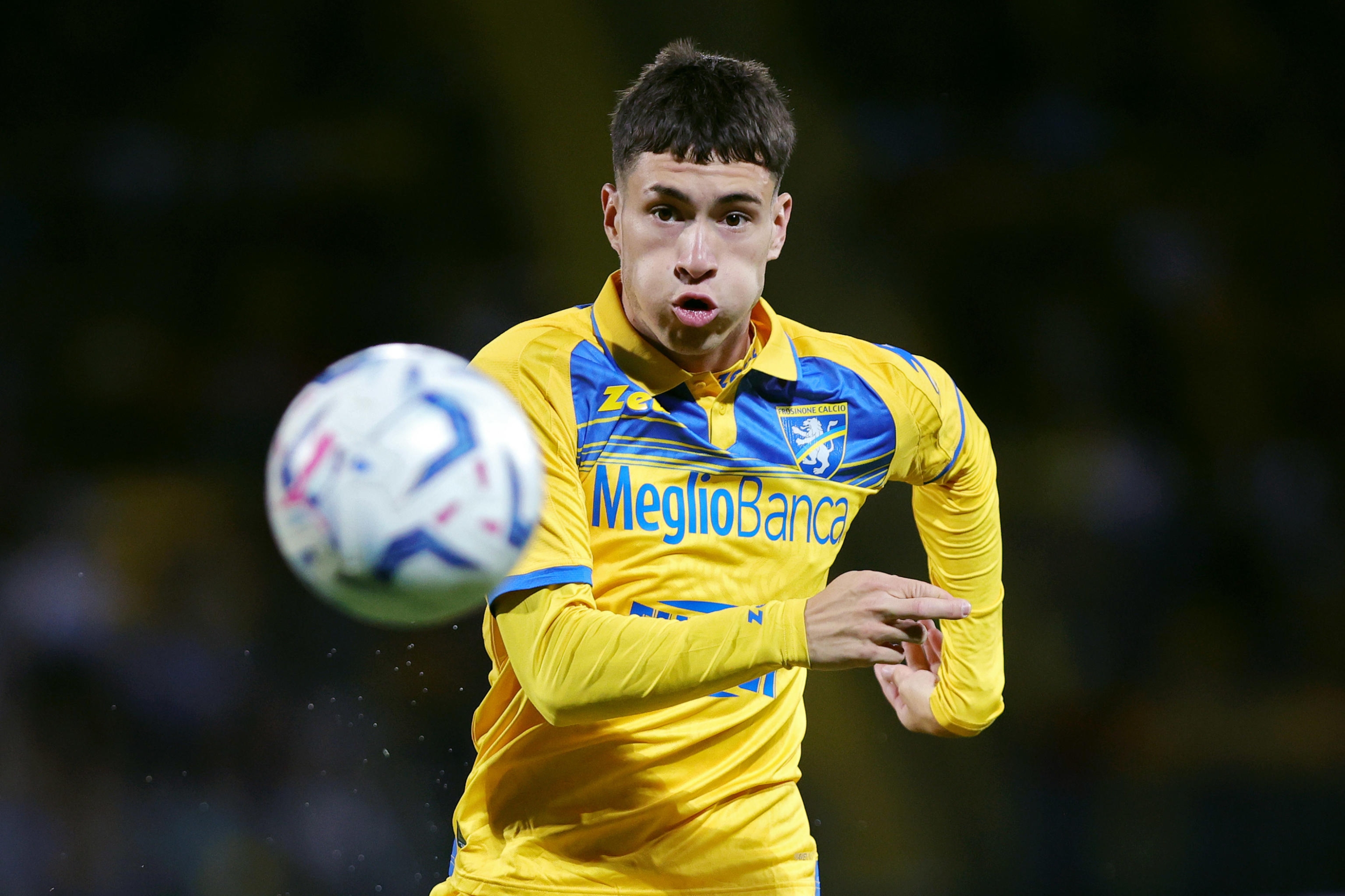 Matias Soule' of Frosinone in action during the Serie A soccer match between Frosinone Calcio and Udinese Calcio at Benito Stirpe stadium in Frosinone, Italy, 26 May 2024. ANSA/FEDERICO PROIETTI