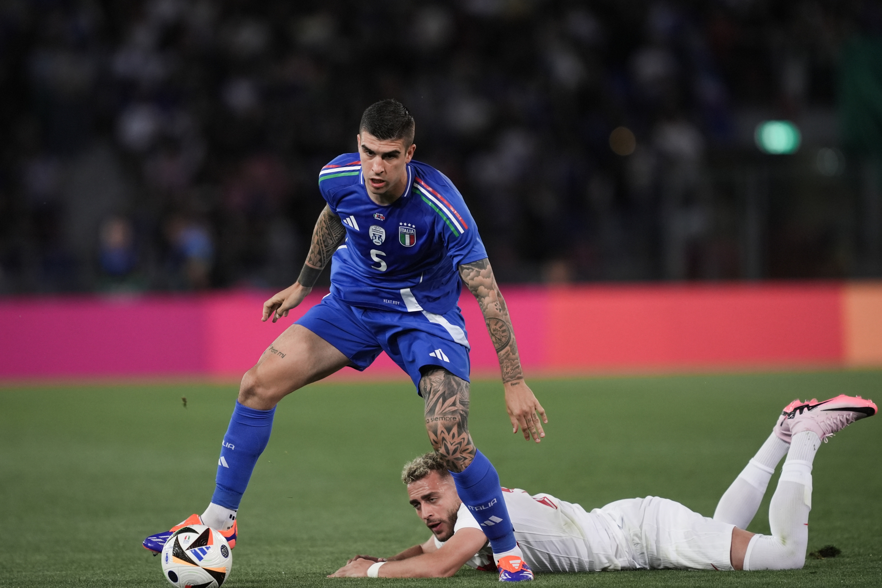 Italy's Gianluca Mancini in action during the Friendly Matches 2024 between Italy and Turkiye at Renato Dall?Ara Stadium - Sport, Soccer - Bologna, Italy - Tuesday June 4, 2024 (Photo by Massimo Paolone/LaPresse)